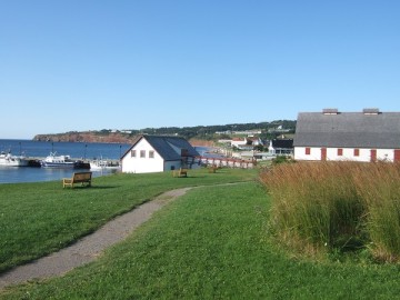 Lawn in the village of Percé, a small town near the tip of the Gaspé (or Gaspésie) Peninsula.