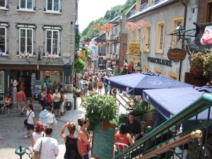 The rue du Petit-Champlain viewed from the Breakneck Steps.
