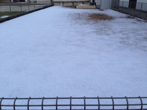 Lawn on February 18th, 2016. The snow once accumulated and then disappearing.